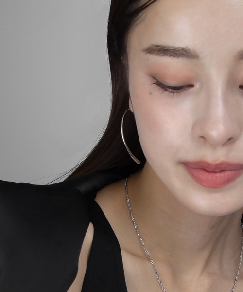 abaskdesign（アバスクデザイン）の「金属アレルギー対応 カーブラインフックピアス（ピアス（両耳用）・レディース・シルバー/ゴールド・FREE）」の18枚目の写真