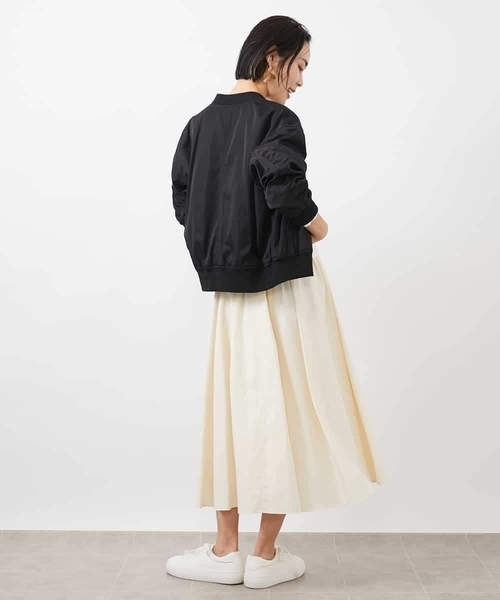 MICHEL KLEIN(ミッシェル・クラン)の「ギャザーフレアスカート(スカート・レディース・ブラック/アイボリー/ライトピンク・38)」の22枚目の写真