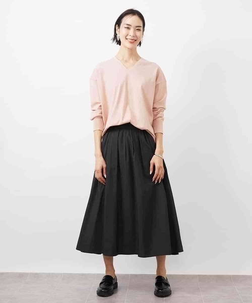 MICHEL KLEIN(ミッシェル・クラン)の「ギャザーフレアスカート(スカート・レディース・ブラック/アイボリー/ライトピンク・38)」の19枚目の写真