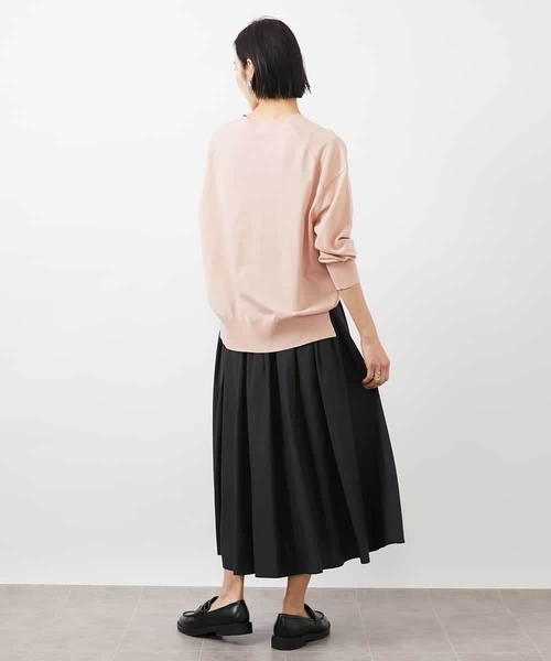 MICHEL KLEIN(ミッシェル・クラン)の「ギャザーフレアスカート(スカート・レディース・ブラック/アイボリー/ライトピンク・38)」の17枚目の写真