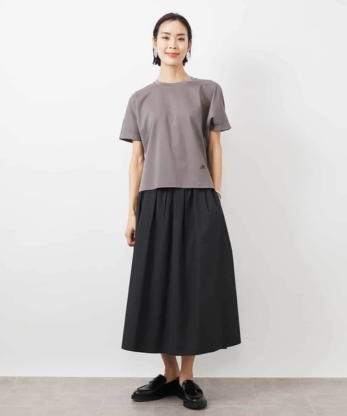 MICHEL KLEIN(ミッシェル・クラン)の「ギャザーフレアスカート(スカート・レディース・ブラック/アイボリー/ライトピンク・38)」の16枚目の写真