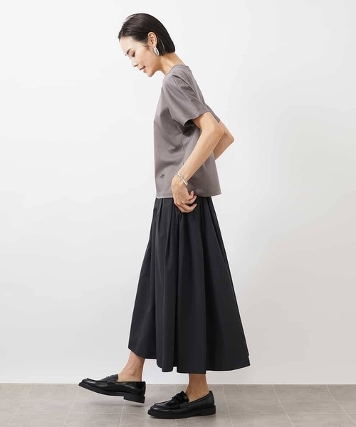 MICHEL KLEIN(ミッシェル・クラン)の「ギャザーフレアスカート(スカート・レディース・ブラック/アイボリー/ライトピンク・38)」の15枚目の写真