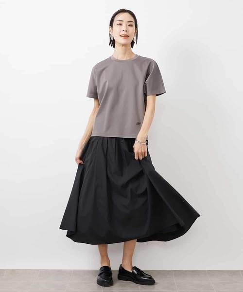 MICHEL KLEIN(ミッシェル・クラン)の「ギャザーフレアスカート(スカート・レディース・ブラック/アイボリー/ライトピンク・38)」の14枚目の写真