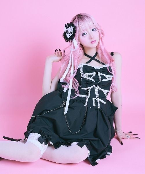 ヤ*ヤ様 AVENCHUMU Front ribbon chain one pi Front ribbon chain one piece（ワンピース）｜AVENCHUMU