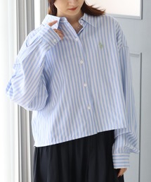 【U.S. POLO ASSN./ユーエスポロアッスン】ブロード ワンポイントポニー レギュラーカラー ショート丈 ロングスリーブシャツ
