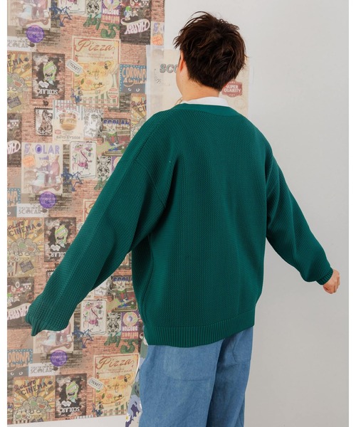 ScoLar Parity（スカラーパリティ）の「351106：風雷刺繍メッシュ編み ニットカーディガン（カーディガン/ボレロ・メンズ・ブラック/グリーン/アイボリー・M）」の19枚目の写真