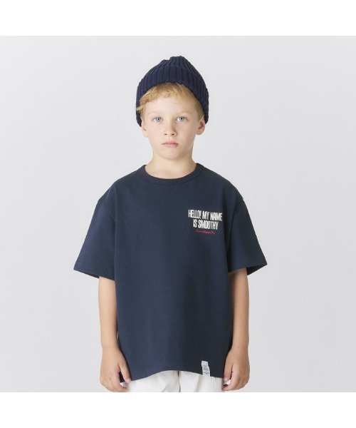 Smoothy（スムージー）の「Smoothy HELLO MY NAME IS Tee / スムージー ハローマイネームイズ Tシャツ（Tシャツ/カットソー・キッズ・ホワイト/ネイビー・LARGE/MEDIUM/SMALL/X-LARGE）」の2枚目の写真