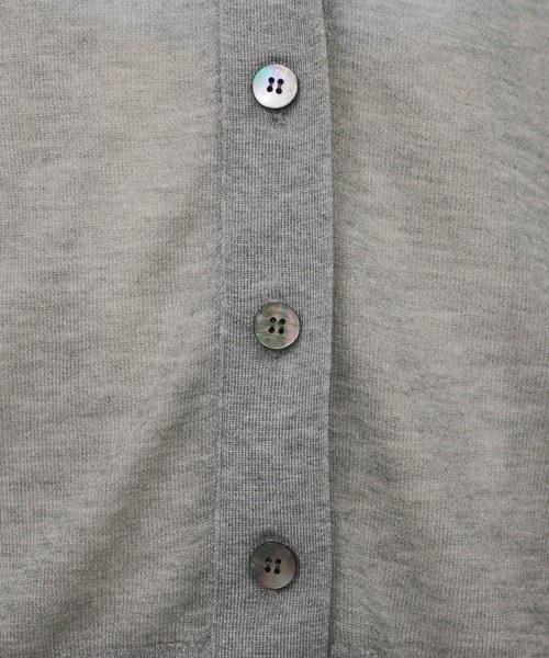 SALON adam et rope'（サロン アダム エ ロペ）の「ブライトラメVネックシアーカーディガン［一部WEB限定カラー・手洗い可能］（カーディガン/ボレロ・レディース・グレー/ブラック/ゴールド/シルバー/ピンク/ライトグレー・FREE）」の13枚目の写真