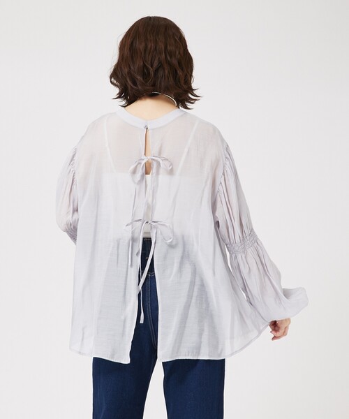 abahouse mavie(アバハウスマヴィ)の「キャンディスリーブ2WAYシアーブラウス/春服(シャツ/ブラウス・レディース・ブラック/サックスブルー/アイボリー/グリーン・フリー)」の13枚目の写真