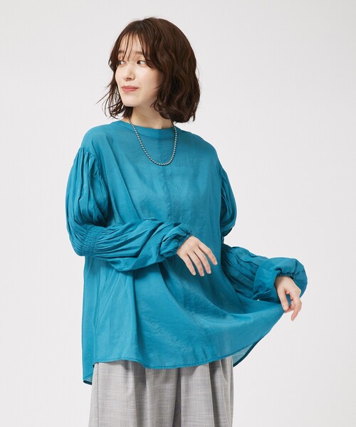 abahouse mavie(アバハウスマヴィ)の「キャンディスリーブ2WAYシアーブラウス/春服(シャツ/ブラウス・レディース・ブラック/サックスブルー/アイボリー/グリーン・フリー)」の17枚目の写真