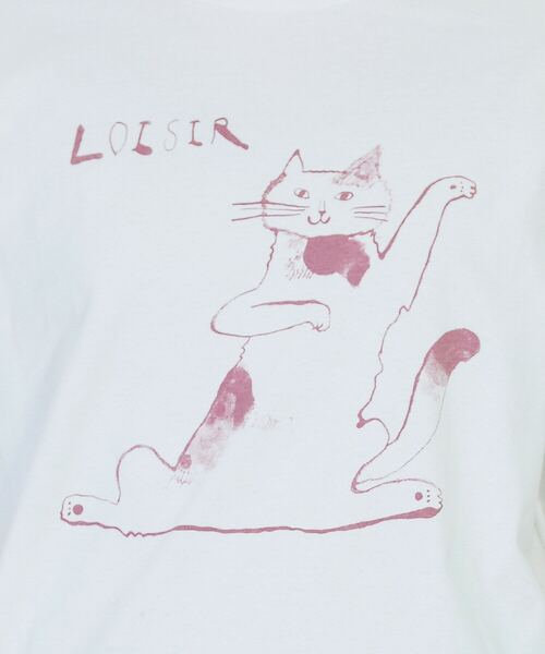 LOISIR（ロワズィール）の「イラストプリントTシャツ（Tシャツ/カットソー・レディース・オフホワイト/チャコールグレー/グレイッシュベージュ・FREE）」の19枚目の写真