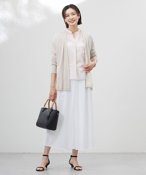 J.PRESS(ジェイプレス)の「【洗える】ランダムストライプ スタンドカラー ブラウス(シャツ/ブラウス・レディース・ホワイト系1/ピンク系1/サックスブルー系1・T15/T13)」の9枚目の写真