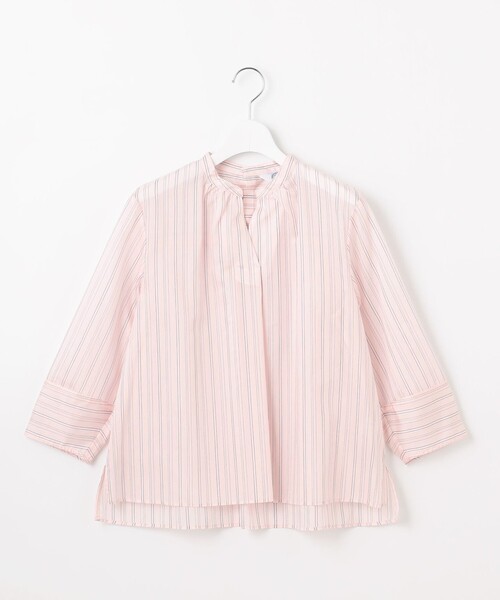 J.PRESS(ジェイプレス)の「【洗える】ランダムストライプ スタンドカラー ブラウス(シャツ/ブラウス・レディース・ホワイト系1/ピンク系1/サックスブルー系1・T15/T13)」の11枚目の写真