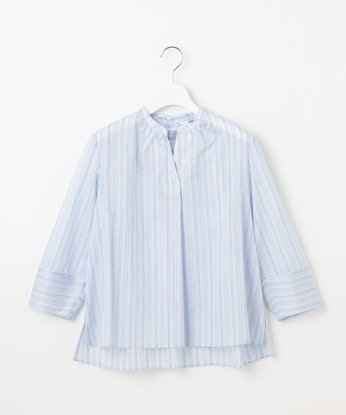 J.PRESS(ジェイプレス)の「【洗える】ランダムストライプ スタンドカラー ブラウス(シャツ/ブラウス・レディース・ホワイト系1/ピンク系1/サックスブルー系1・T15/T13)」の12枚目の写真