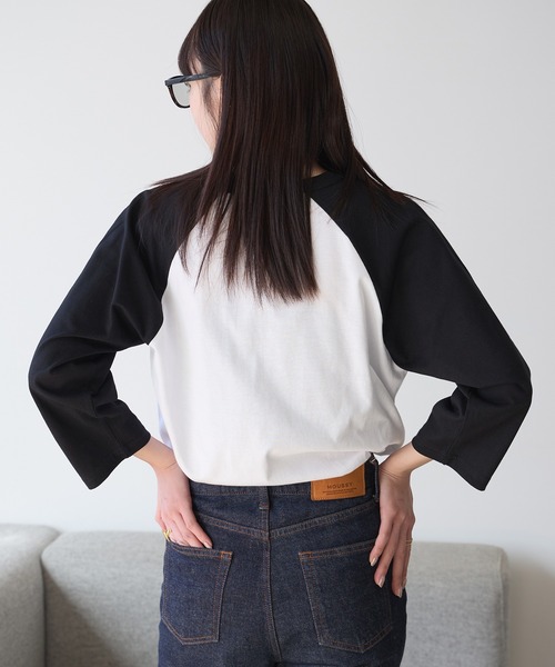 United Athle(ユナイテッドアスレ)の「【UNITED ATHLE】raglan sleeves T‐shirts / ラグランスリーブ 3/4スリーブ ラグランスリーブTシャツ 7分袖Tシャツ バイカラー クルーネック 2026年 夏 夏服(Tシャツ/カットソー・レディース・ホワイト×ネイビー/ホワイト×ブラック/ブラック/ミックスグレー・S/M/L/XL)」の13枚目の写真