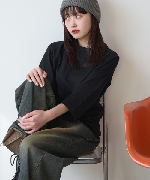United Athle(ユナイテッドアスレ)の「【UNITED ATHLE】raglan sleeves T‐shirts / ラグランスリーブ 3/4スリーブ ラグランスリーブTシャツ 7分袖Tシャツ バイカラー クルーネック 2026年 夏 夏服(Tシャツ/カットソー・レディース・ホワイト×ネイビー/ホワイト×ブラック/ブラック/ミックスグレー・S/M/L/XL)」の20枚目の写真