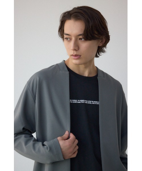AZUL by moussy（アズールバイマウジー）の「ジョーゼットトッパー（ノーカラージャケット・メンズ・ブラック/グレー・MEDIUM/LARGE）」の3枚目の写真