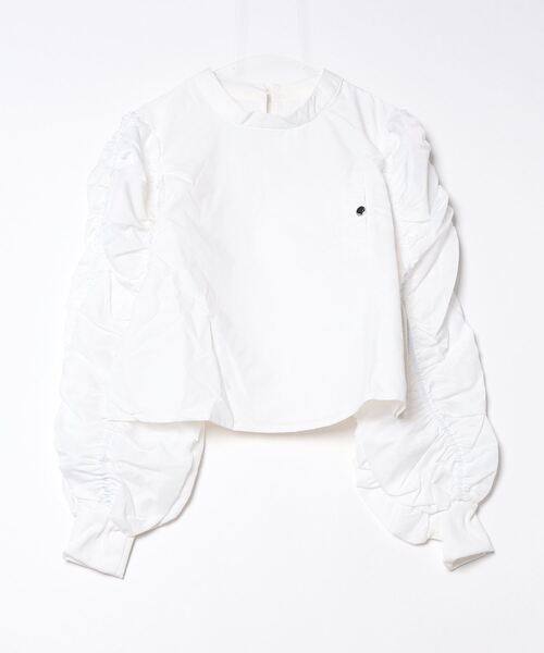 DIP IN CHOCOLATE(ディップインチョコレート)の「シャーリングスリーブプルオーバー【DIP IN CHOCOLATE】(Tシャツ/カットソー・レディース・オフホワイト/ブラック・F)」の18枚目の写真