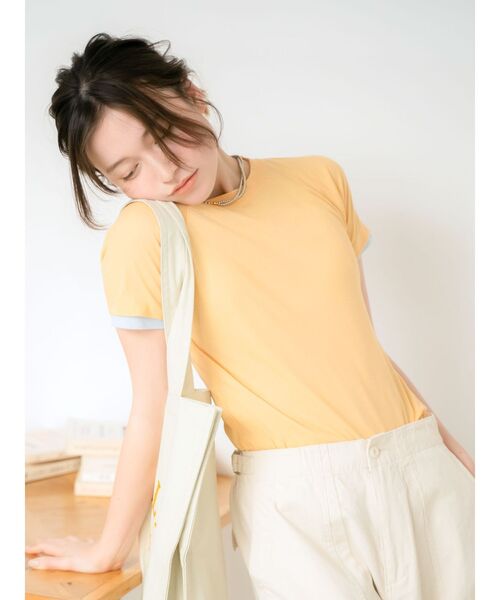 Ungrid（アングリッド）の「シアーカラーラグランTee（Tシャツ/カットソー・レディース・オレンジ/パープル/ピンク/オフホワイト/ブルー・FREE）」の17枚目の写真