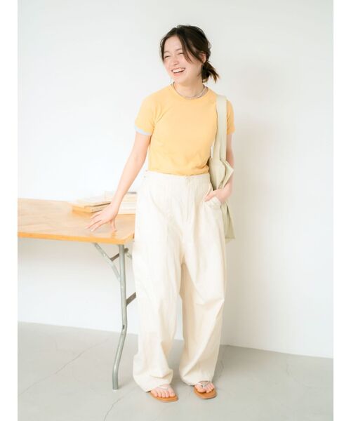 Ungrid（アングリッド）の「シアーカラーラグランTee（Tシャツ/カットソー・レディース・オレンジ/パープル/ピンク/オフホワイト/ブルー・FREE）」の19枚目の写真