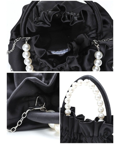 darial(ダリアル)の「【darial】3way pearl satin bag 3way パール サテンバッグ お呼ばれ 結婚式 二次会 成人式 同窓会 セレモニードレス パーティドレス オケージョンドレス(ハンドバッグ・レディース・ブラック/ゴールド/ネイビー/ホワイト・フリー)」の16枚目の写真
