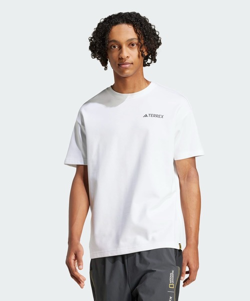ナショナル ジオグラフィック　ワンポイント ロゴ 半袖 Tシャツ　グレー　M セール】ナショナル ジオグラフィック グラフィックス半袖T