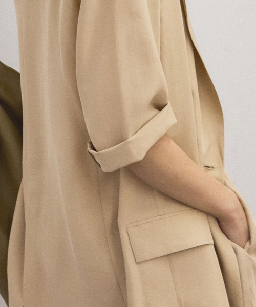 SALON adam et rope'（サロン アダム エ ロペ）の「[25SS]GENTLE SILK ハーフスリーブジャケット【セットアップ対応・洗える】（シャツ/ブラウス・レディース・ブラック/ブルー/ベージュ・FREE）」の20枚目の写真