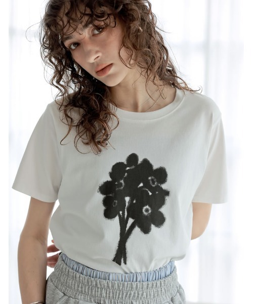 tシャツ ドローイングTシャツ レディース セール】[華奢見えが叶う][2025 SUMMER COLLECTION][UVカット