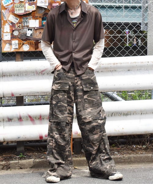 GEOFFREY B. SMALL 再構築 ロゴ チノパンツ 迷彩 ドッキング GEOFFREY B. SMALL 再構築 ロゴ チノパンツ 迷彩 ドッキング