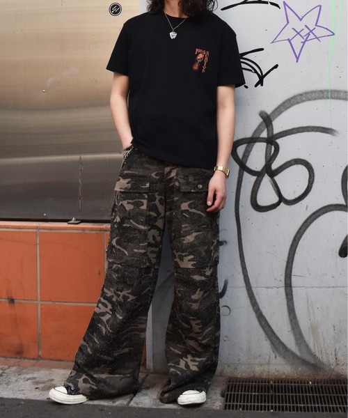 GEOFFREY B. SMALL 再構築 ロゴ チノパンツ 迷彩 ドッキング GEOFFREY B. SMALL 再構築 ロゴ チノパンツ 迷彩 ドッキング
