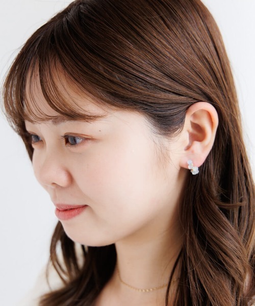 シーグラスローズピアス（ピアス（片耳用））｜flower（フラワー