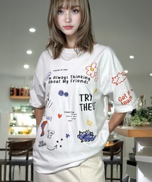 レトロ グラフィック オーバーサイズ 韓国 ストリート Tシャツ