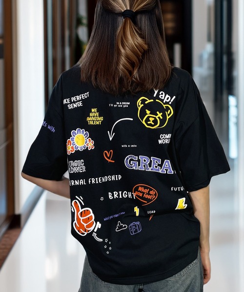 セール】レトロ グラフィック オーバーサイズ 韓国 ストリート Tシャツ