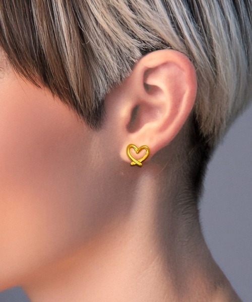 tone(トーン)の「【As】【金属アレルギー対応】NO.179 サージカルステンレスハート スタッドピアス(MA)(ピアス(両耳用)・レディース・ゴールド/シルバー/シルバー系2/ゴールド系2・FREE)」の4枚目の写真