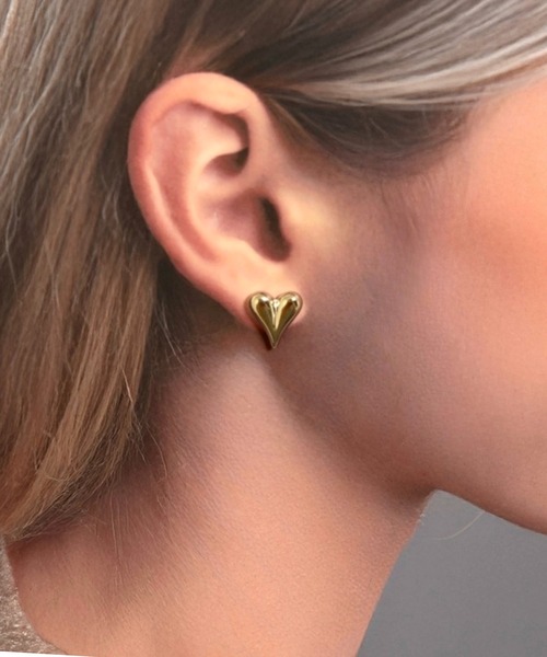 tone(トーン)の「【As】【金属アレルギー対応】NO.179 サージカルステンレスハート スタッドピアス(MA)(ピアス(両耳用)・レディース・ゴールド/シルバー/シルバー系2/ゴールド系2・FREE)」の5枚目の写真