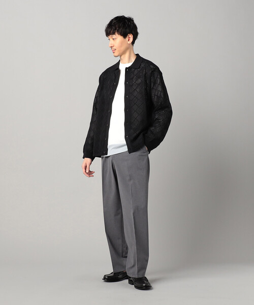 COMME CA MEN(コムサメン)の「メッシュ編み ポロカーディガン(カーディガン/ボレロ・メンズ・ブラック・L/M)」の2枚目の写真