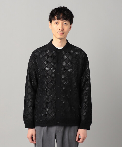 COMME CA MEN(コムサメン)の「メッシュ編み ポロカーディガン(カーディガン/ボレロ・メンズ・ブラック・L/M)」の7枚目の写真