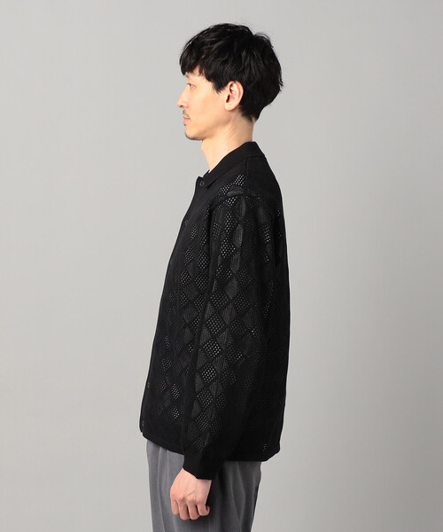 COMME CA MEN(コムサメン)の「メッシュ編み ポロカーディガン(カーディガン/ボレロ・メンズ・ブラック・L/M)」の8枚目の写真