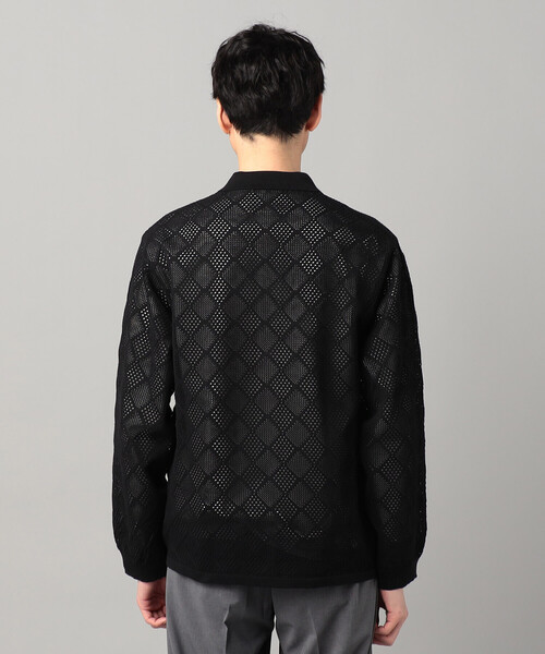 COMME CA MEN(コムサメン)の「メッシュ編み ポロカーディガン(カーディガン/ボレロ・メンズ・ブラック・L/M)」の9枚目の写真