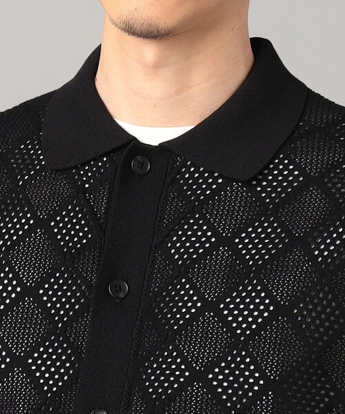 COMME CA MEN(コムサメン)の「メッシュ編み ポロカーディガン(カーディガン/ボレロ・メンズ・ブラック・L/M)」の10枚目の写真