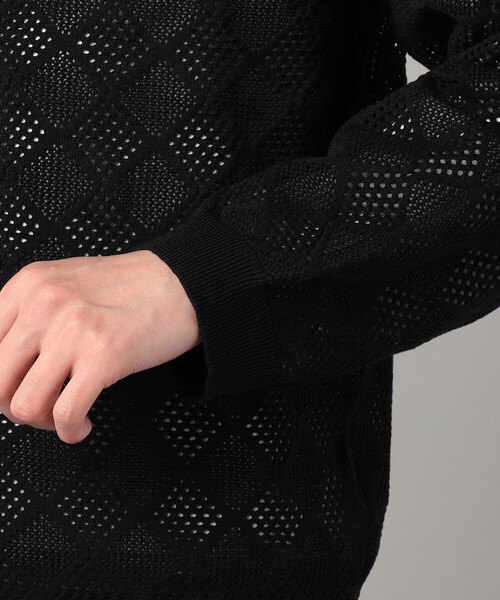 COMME CA MEN(コムサメン)の「メッシュ編み ポロカーディガン(カーディガン/ボレロ・メンズ・ブラック・L/M)」の11枚目の写真