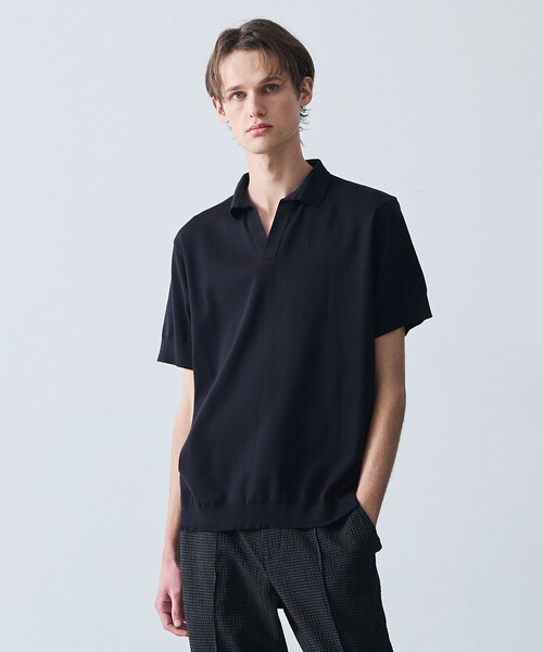 5351 POUR LES HOMMES(ゴーサンゴーイチプールオム)の「【定番人気】セーターマシーン スキッパー ポロシャツ(Tシャツ/カットソー・メンズ・ホワイト/ブラック・50/48/46/44)」の2枚目の写真