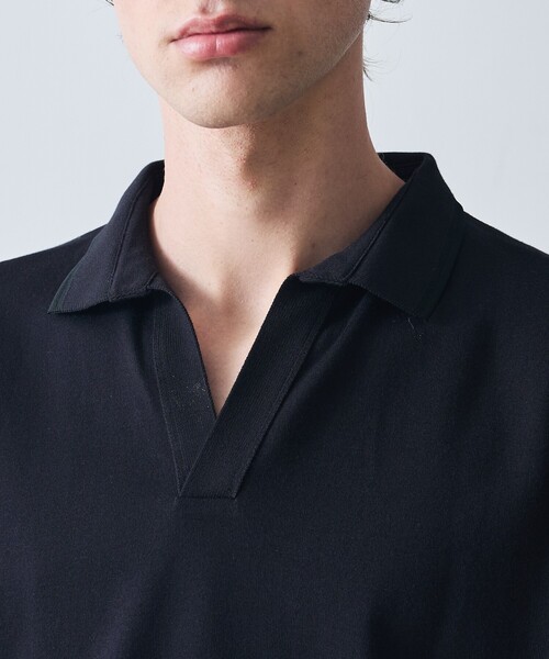 5351 POUR LES HOMMES(ゴーサンゴーイチプールオム)の「【定番人気】セーターマシーン スキッパー ポロシャツ(Tシャツ/カットソー・メンズ・ホワイト/ブラック・50/48/46/44)」の6枚目の写真