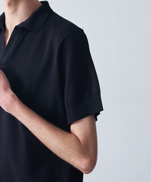 5351 POUR LES HOMMES(ゴーサンゴーイチプールオム)の「【定番人気】セーターマシーン スキッパー ポロシャツ(Tシャツ/カットソー・メンズ・ホワイト/ブラック・50/48/46/44)」の7枚目の写真