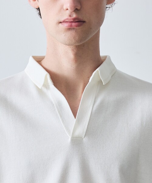 5351 POUR LES HOMMES(ゴーサンゴーイチプールオム)の「【定番人気】セーターマシーン スキッパー ポロシャツ(Tシャツ/カットソー・メンズ・ホワイト/ブラック・50/48/46/44)」の11枚目の写真