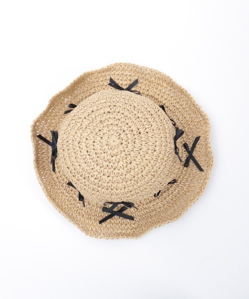 axes femme（アクシーズファム）の「リボンペーパーハット（ハット・レディース・ベージュ/ブラック・FREE）」の13枚目の写真