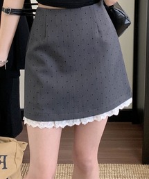 CERCA（チェルカ）の「【 MEMECLE / メメクル 】フリル付き ドット柄ミニスカート（スカート・レディース）」