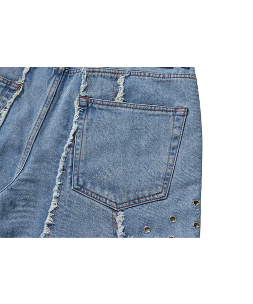 LIBERE（リベーレ）の「LIBERE リベーレ / DESTROYED CROSS DENIM PANTS リラックスフィットワイドストレートデニムパンツ / 251316-251317（デニムパンツ・メンズ・ブラック/ブルー・LARGE/SMALL/MEDIUM）」の13枚目の写真