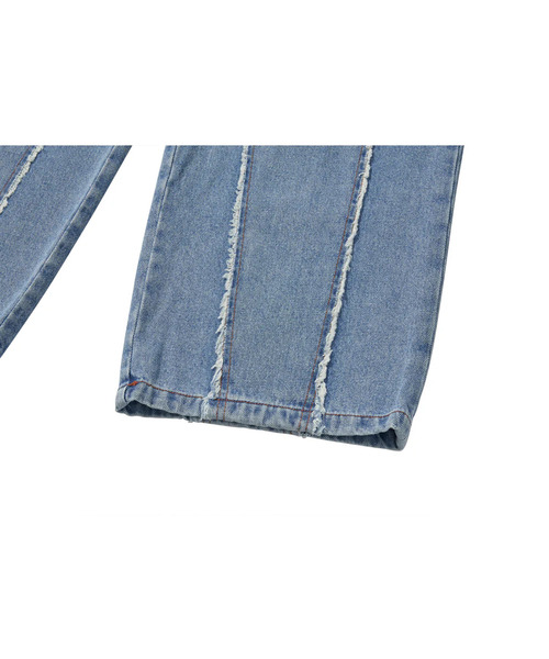 LIBERE（リベーレ）の「LIBERE リベーレ / DESTROYED CROSS DENIM PANTS リラックスフィットワイドストレートデニムパンツ / 251316-251317（デニムパンツ・メンズ・ブラック/ブルー・LARGE/SMALL/MEDIUM）」の11枚目の写真