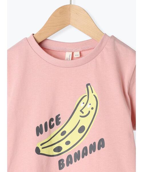Samansa Mos2 Lagom（サマンサモスモスラーゴム）の「【吸水速乾】バナナプリントTシャツ（Tシャツ/カットソー・キッズ・ブルー/ピンク・130/95/120/110/100）」の4枚目の写真